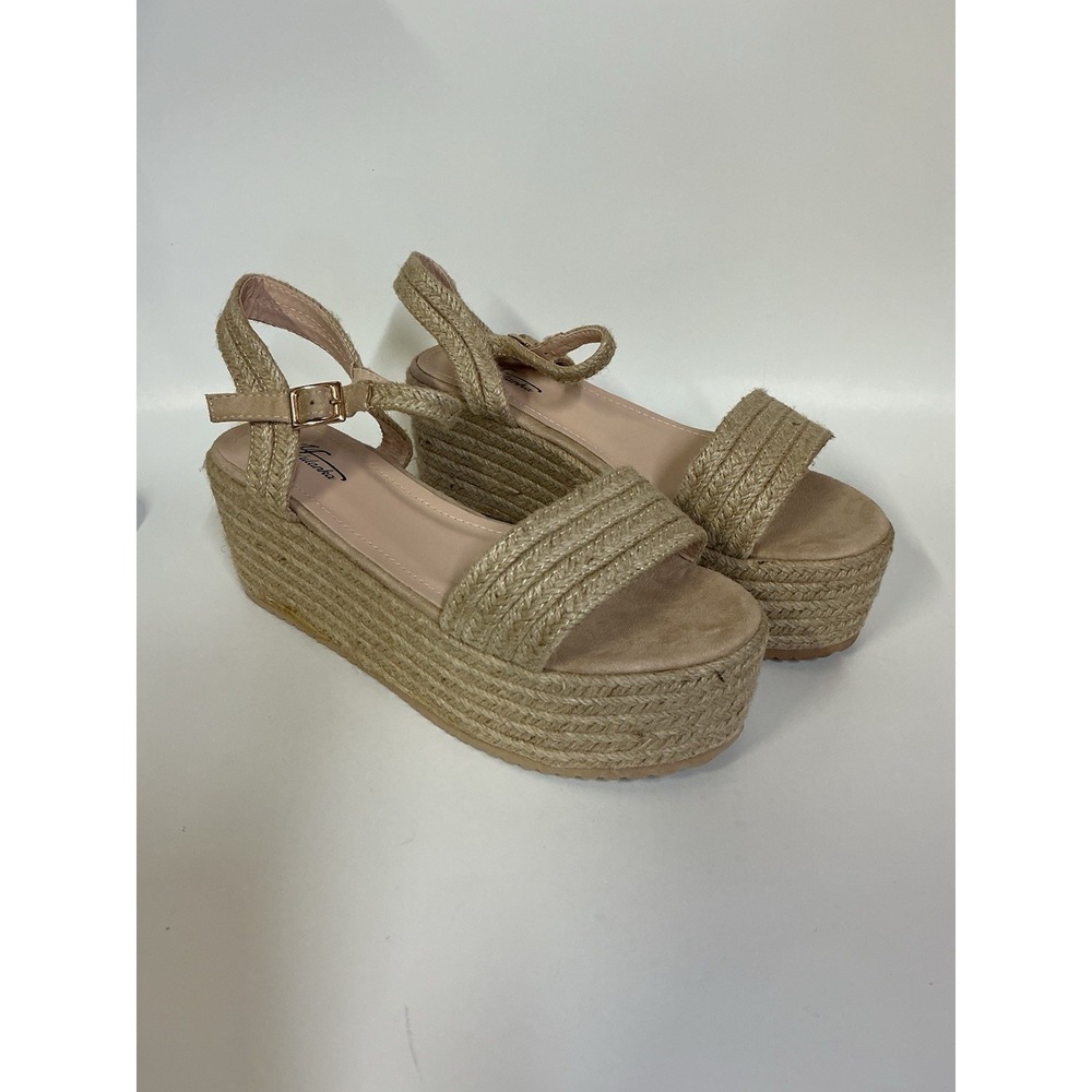 Mulanka beige platform sandal women's size 8.5